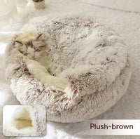HKM-9579837 Cozy Cocoon Pet Bed for Dogs and Cats, Soft Plush Calming Bed for Relaxation and Joint Support