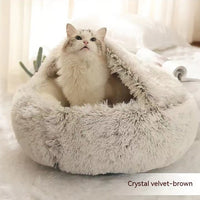HKM-9579837 Cozy Cocoon Pet Bed for Dogs and Cats, Soft Plush Calming Bed for Relaxation and Joint Support