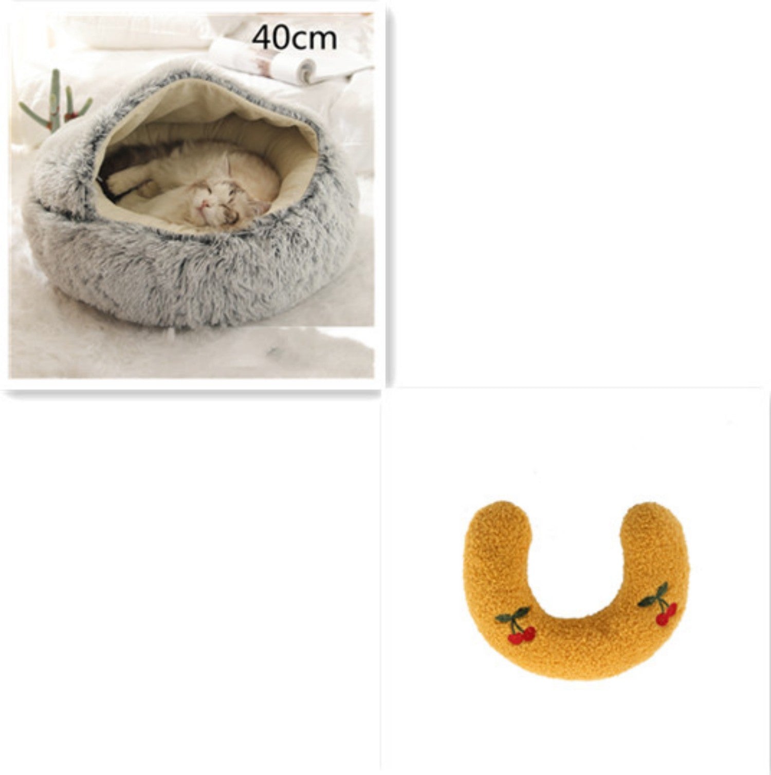 HKM-9579837 Cozy Cocoon Pet Bed for Dogs and Cats, Soft Plush Calming Bed for Relaxation and Joint Support