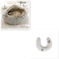 HKM-9579837 Cozy Cocoon Pet Bed for Dogs and Cats, Soft Plush Calming Bed for Relaxation and Joint Support
