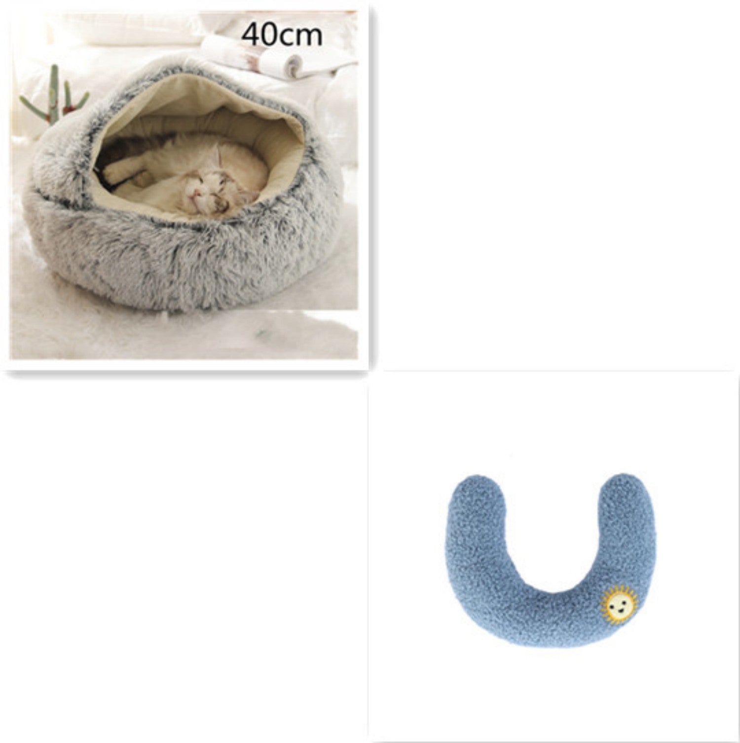 HKM-9579837 Cozy Cocoon Pet Bed for Dogs and Cats, Soft Plush Calming Bed for Relaxation and Joint Support