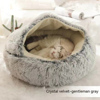 HKM-9579837 Cozy Cocoon Pet Bed for Dogs and Cats, Soft Plush Calming Bed for Relaxation and Joint Support