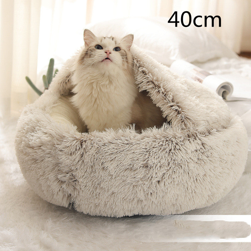 HKM-9579837 Cozy Cocoon Pet Bed for Dogs and Cats, Soft Plush Calming Bed for Relaxation and Joint Support