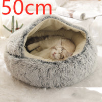 HKM-9579837 Cozy Cocoon Pet Bed for Dogs and Cats, Soft Plush Calming Bed for Relaxation and Joint Support