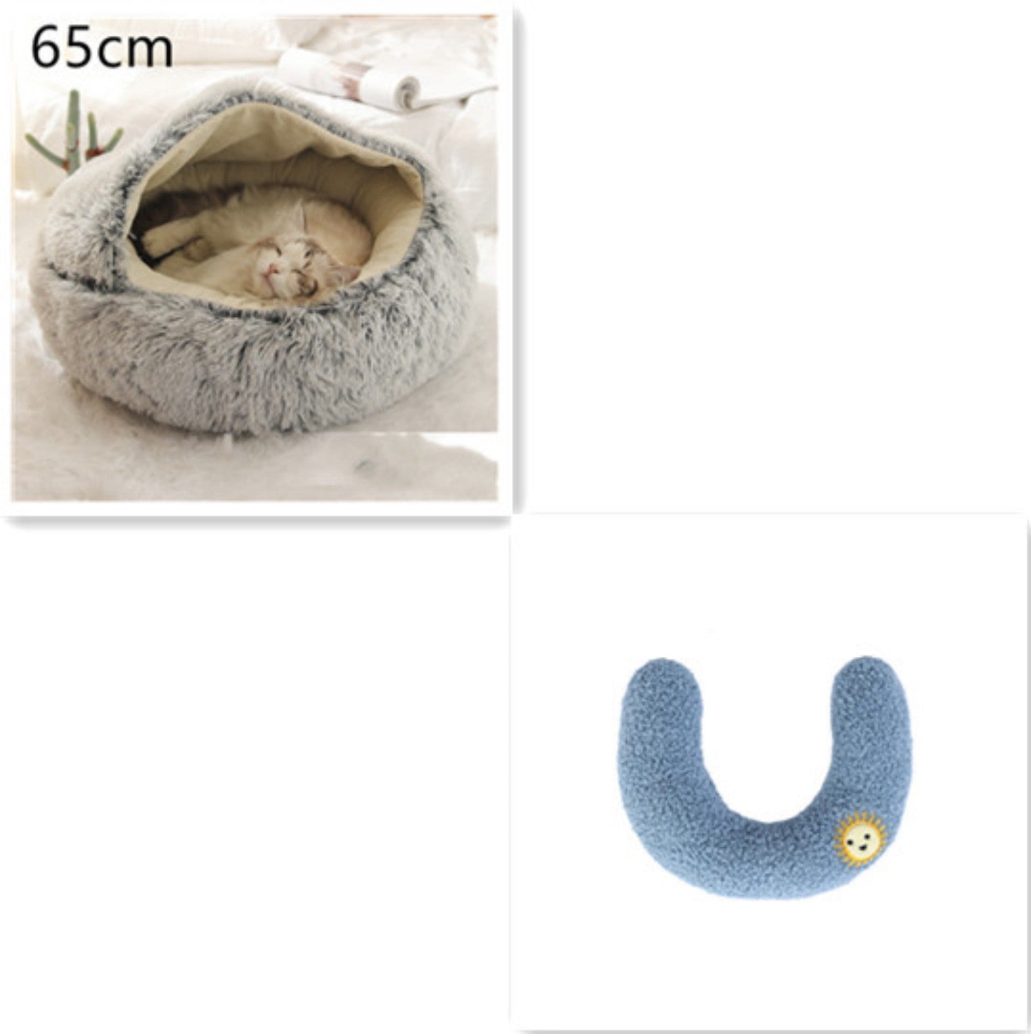 HKM-9579837 Cozy Cocoon Pet Bed for Dogs and Cats, Soft Plush Calming Bed for Relaxation and Joint Support