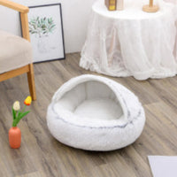 HKM-9579837 Cozy Cocoon Pet Bed for Dogs and Cats, Soft Plush Calming Bed for Relaxation and Joint Support
