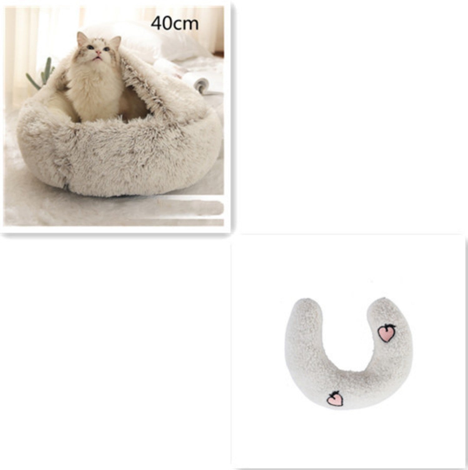 HKM-9579837 Cozy Cocoon Pet Bed for Dogs and Cats, Soft Plush Calming Bed for Relaxation and Joint Support
