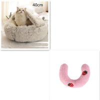 HKM-9579837 Cozy Cocoon Pet Bed for Dogs and Cats, Soft Plush Calming Bed for Relaxation and Joint Support