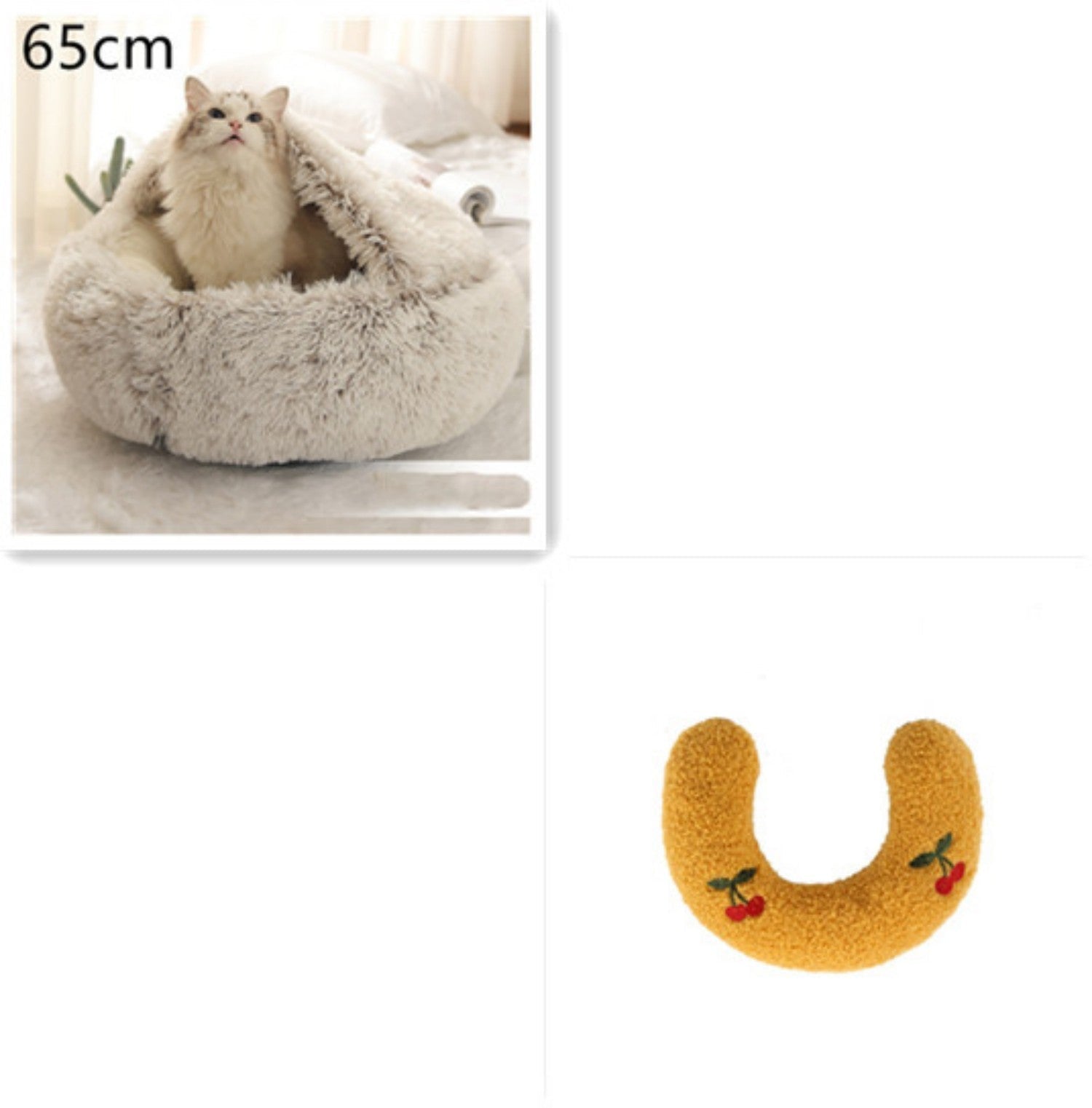 HKM-9579837 Cozy Cocoon Pet Bed for Dogs and Cats, Soft Plush Calming Bed for Relaxation and Joint Support