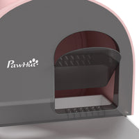 HKM-9580477 Pink Hooded Cat Litter Box with Scoop, Air Filter, and Removable Tray