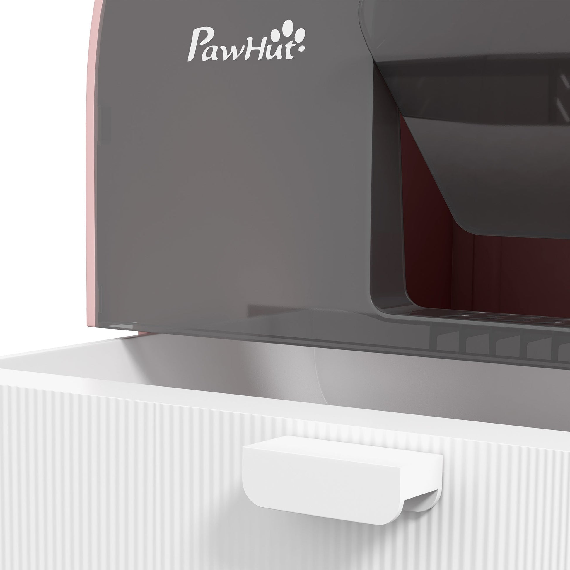 HKM-9580477 Pink Hooded Cat Litter Box with Scoop, Air Filter, and Removable Tray