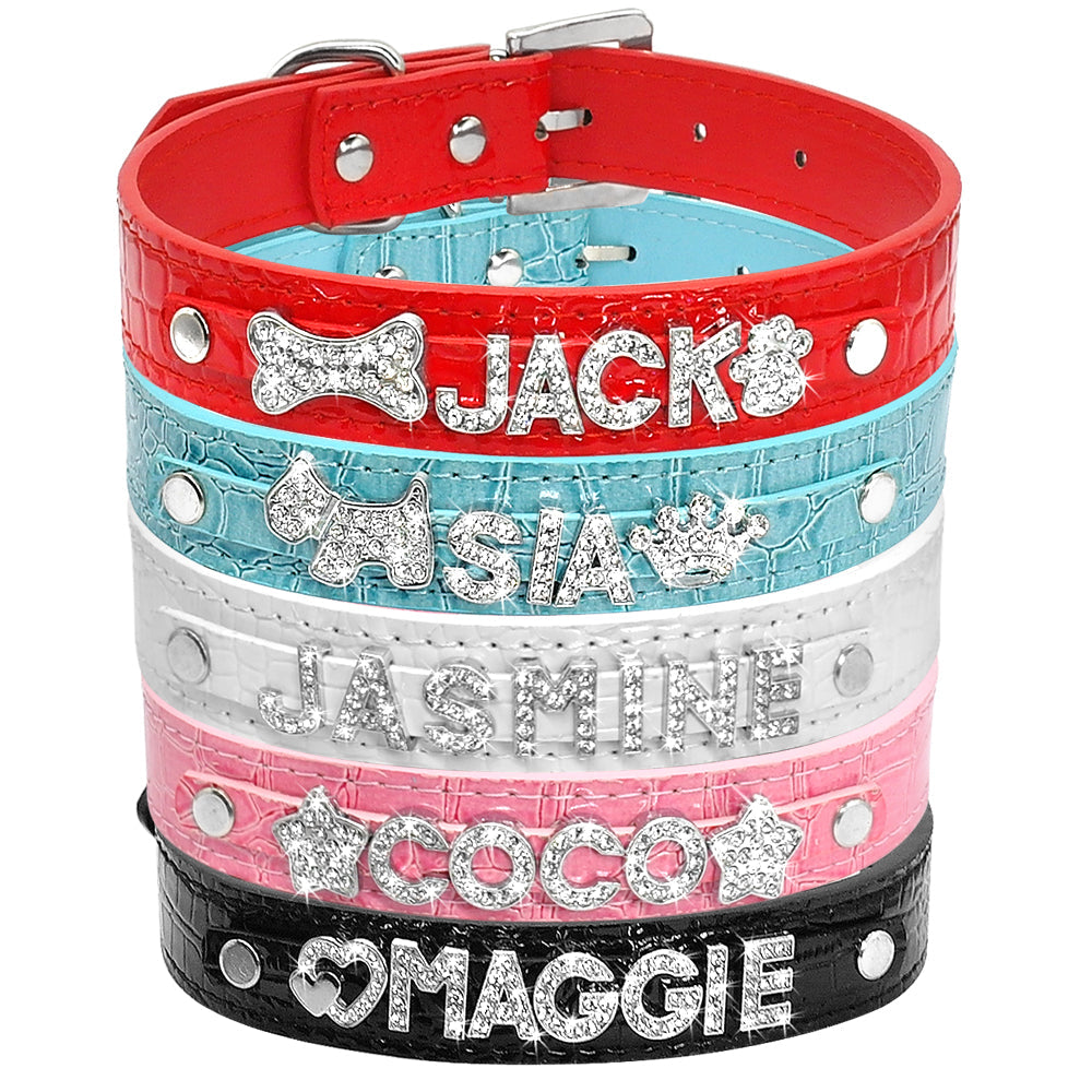 HKM-9580861 Personalized Rhinestone Cat and Small Dog Collar in Multiple Colors
