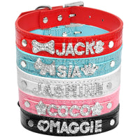 HKM-9580861 Personalized Rhinestone Cat and Small Dog Collar in Multiple Colors