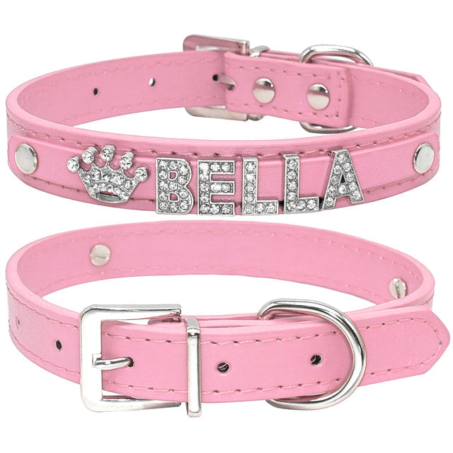 HKM-9580861 Personalized Rhinestone Cat and Small Dog Collar in Multiple Colors
