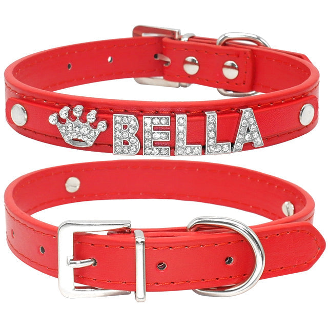 HKM-9580861 Personalized Rhinestone Cat and Small Dog Collar in Multiple Colors