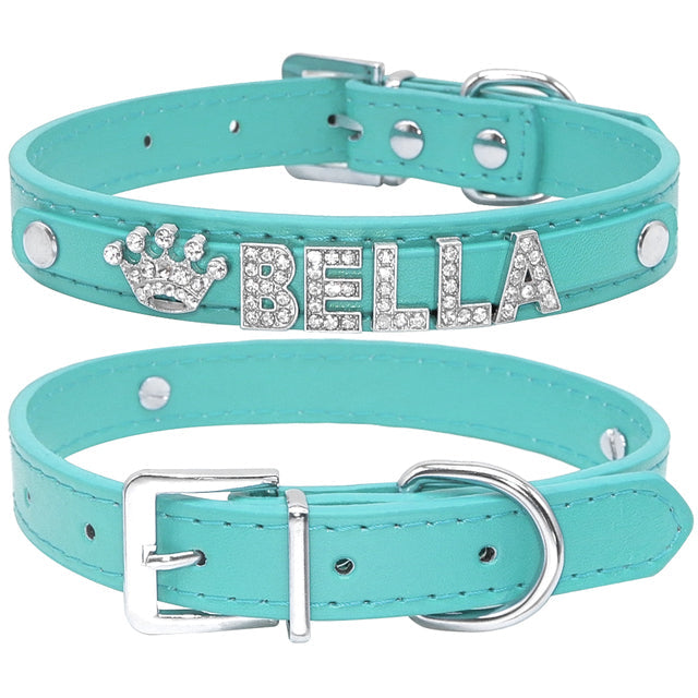 HKM-9580861 Personalized Rhinestone Cat and Small Dog Collar in Multiple Colors