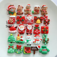 HKM-958099 DIY Christmas Ornament Accessories Set – Snowman, Elk, Santa & Holiday-themed Hairpins