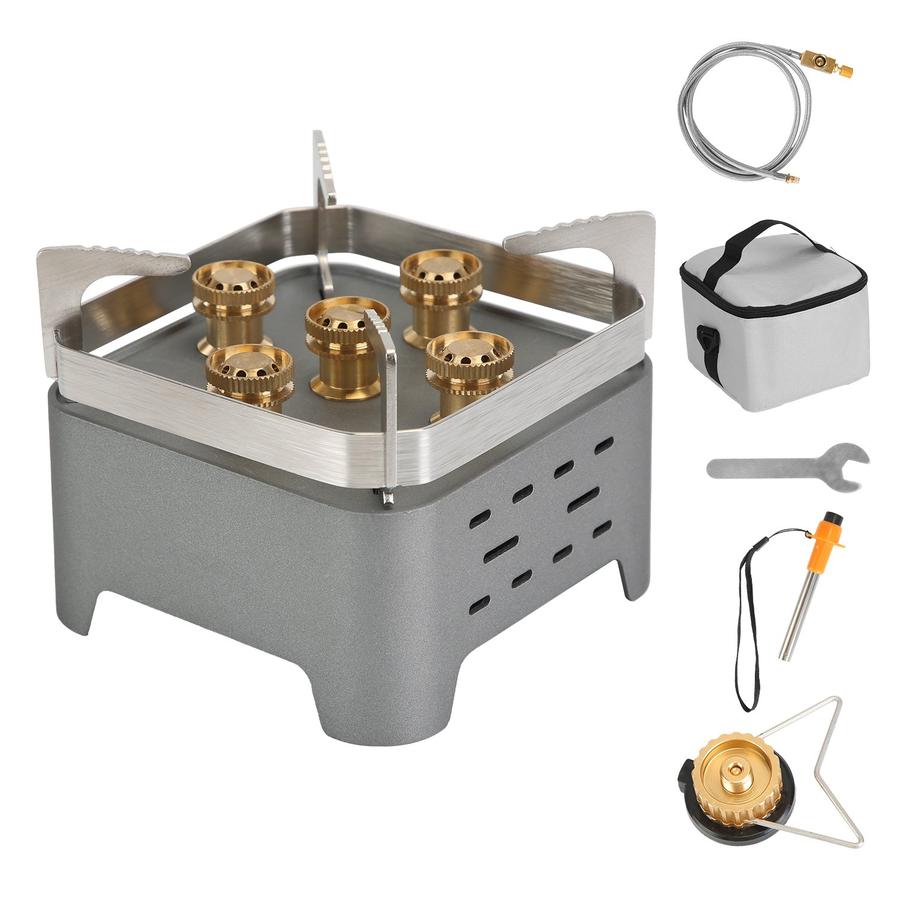 HKM-958163 12000W Windproof Portable Camping Stove with Carrying Case and Igniter for Outdoor Adventures