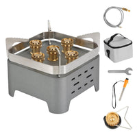 HKM-958163 12000W Windproof Portable Camping Stove with Carrying Case and Igniter for Outdoor Adventures