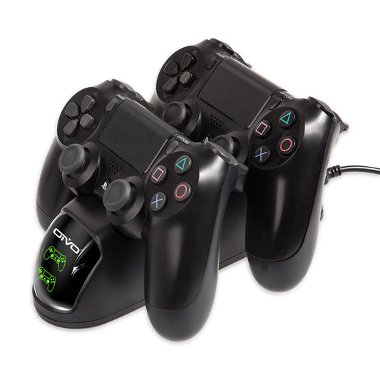 HKM-958163 Dual Wireless Charger for PS4 Controllers with LED Charging Indicator