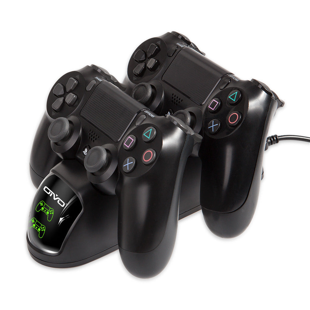 HKM-958163 Dual Wireless Charger for PS4 Controllers with LED Charging Indicator