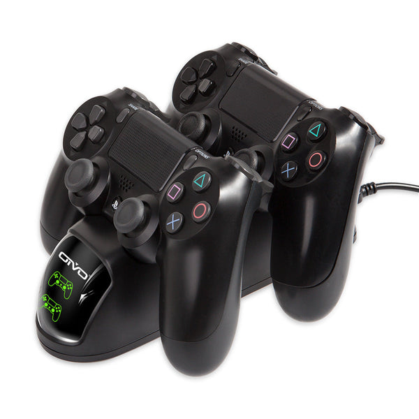 HKM-958163 Dual Wireless Charger for PS4 Controllers with LED Charging Indicator
