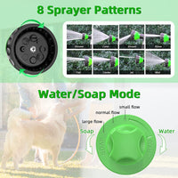 HKM-9582269 High-Pressure Pet Shower Sprayer and Grooming Kit with 8 Spray Patterns for Bathing Dogs, Washing Cars, and Watering Plants