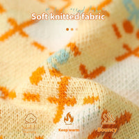 HKM-9582781 Cozy Orange Cherry Cat Sweater for Autumn-Winter, Windproof and Warm