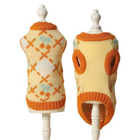 HKM-9582781 Cozy Orange Cherry Cat Sweater for Autumn-Winter, Windproof and Warm