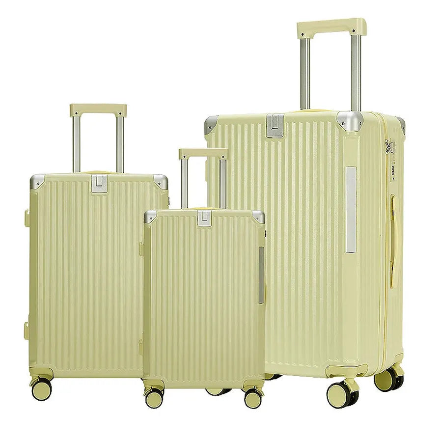 HKM-958355 Lightweight Trolley Bag Set - 3kg Travel Suitcases with Wheels and Makeup Compartment