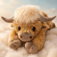 HKM-9584445 Highland Cow Plush Toy – 3D Printed Short Plush, 35cm Decoration