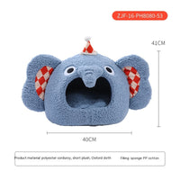 HKM-9584829 Rabbit Ear Shaped Multi-Purpose Pet Bed for Cats - Cozy Elephant Design Suitable for All Seasons