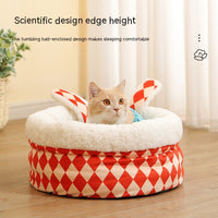 HKM-9584829 Rabbit Ear Shaped Multi-Purpose Pet Bed for Cats - Cozy Elephant Design Suitable for All Seasons