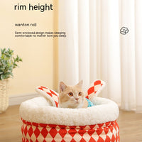 HKM-9584829 Rabbit Ear Shaped Multi-Purpose Pet Bed for Cats - Cozy Elephant Design Suitable for All Seasons
