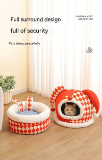 HKM-9584829 Rabbit Ear Shaped Multi-Purpose Pet Bed for Cats - Cozy Elephant Design Suitable for All Seasons
