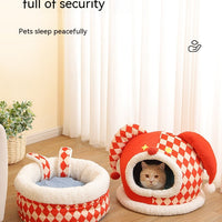 HKM-9584829 Rabbit Ear Shaped Multi-Purpose Pet Bed for Cats - Cozy Elephant Design Suitable for All Seasons