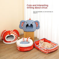 HKM-9584829 Rabbit Ear Shaped Multi-Purpose Pet Bed for Cats - Cozy Elephant Design Suitable for All Seasons