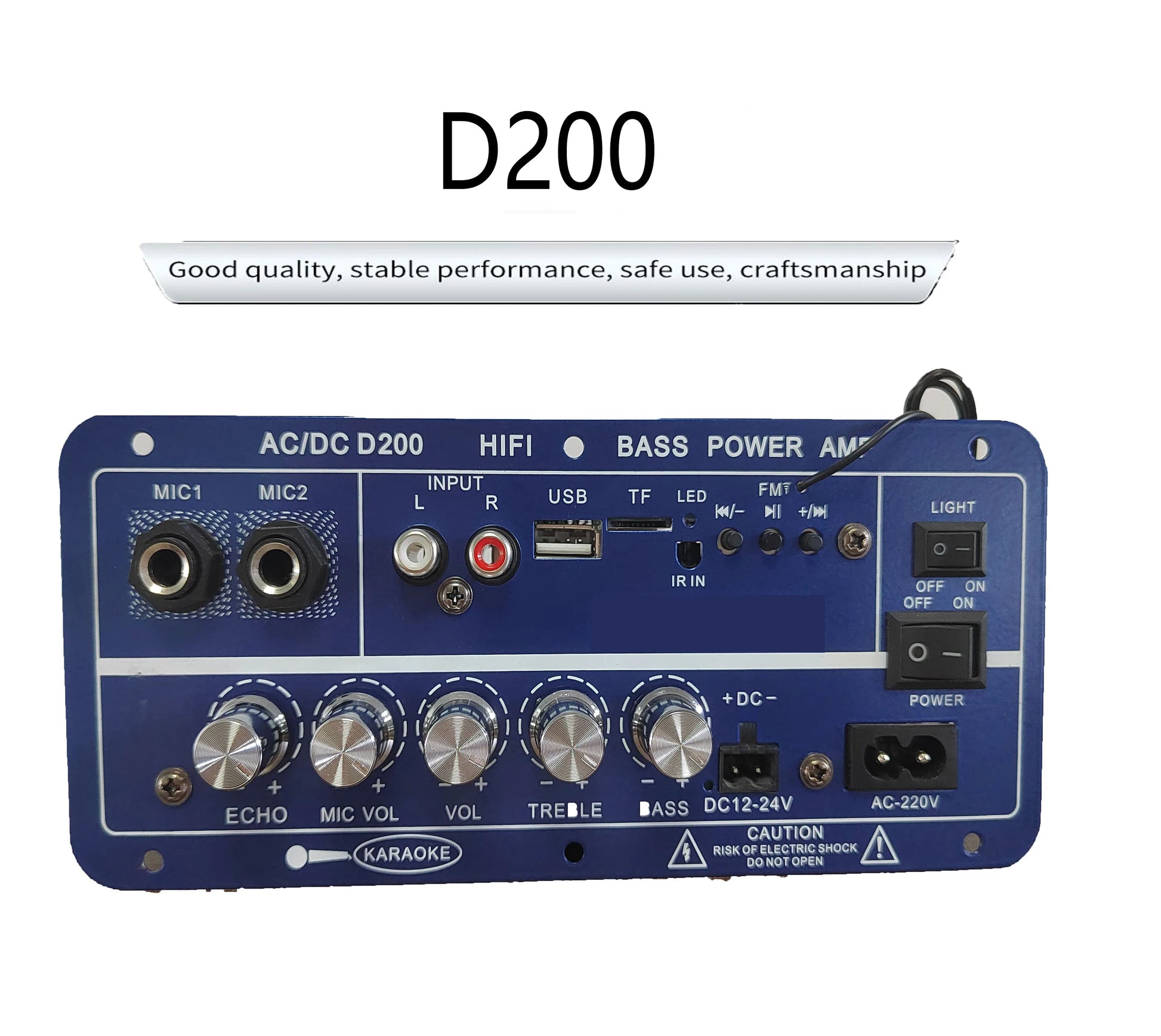 HKM-958483 50W Dual Channel Digital Power Audio Receiver with USB for Home and Outdoor Use