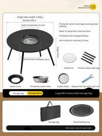 HKM-958483 Outdoor Charcoal BBQ Grill Stove for Indoor and Outdoor Use with Smokeless Cooking Feature