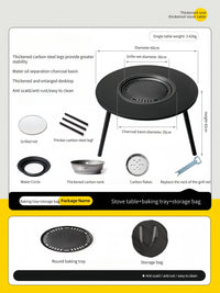 HKM-958483 Outdoor Charcoal BBQ Grill Stove for Indoor and Outdoor Use with Smokeless Cooking Feature