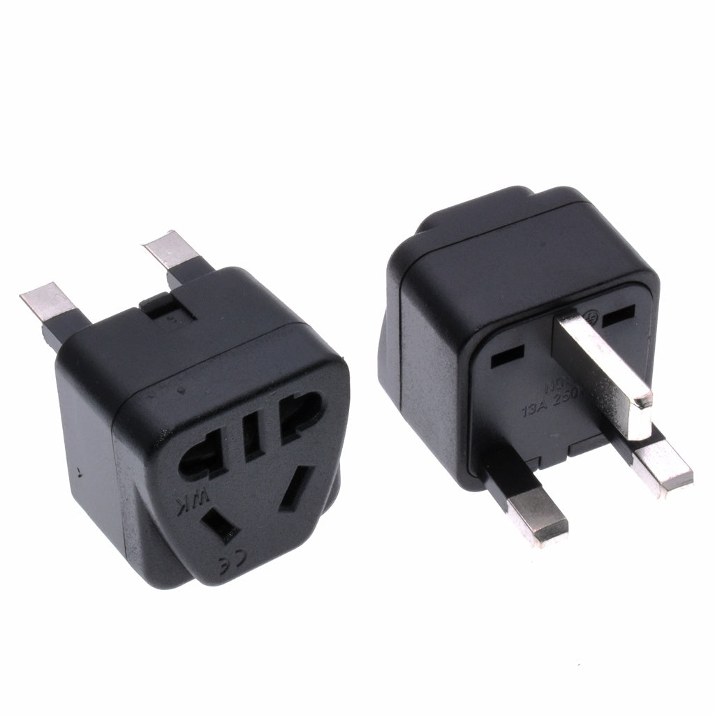 HKM-958483 Universal 5-Output International Power Plug Adapter with Grounding - 110-250V, Rated 13A, White/Black