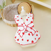 HKM-9585341 Floral Cotton Dog Dress for Spring and Summer in Pink and White