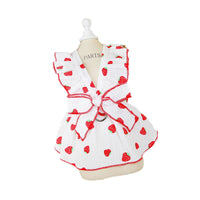 HKM-9585341 Floral Cotton Dog Dress for Spring and Summer in Pink and White