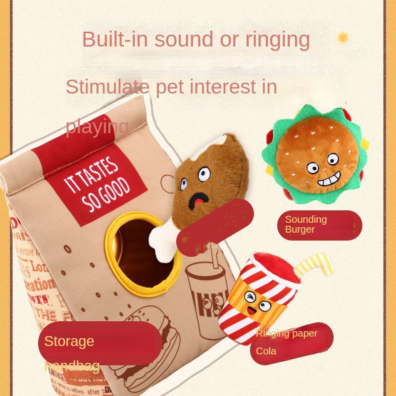 HKM-9585597 Plush Chew Dog Toys with Sounds and Digging Fun - 4 Pack
