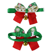 HKM-9586749 Snowflake Pet Bow Tie - Christmas Dog Collar Accessory in Polyester