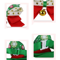 HKM-9586749 Snowflake Pet Bow Tie - Christmas Dog Collar Accessory in Polyester
