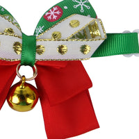 HKM-9586749 Snowflake Pet Bow Tie - Christmas Dog Collar Accessory in Polyester