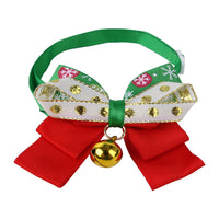 HKM-9586749 Snowflake Pet Bow Tie - Christmas Dog Collar Accessory in Polyester