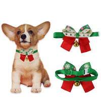 HKM-9586749 Snowflake Pet Bow Tie - Christmas Dog Collar Accessory in Polyester