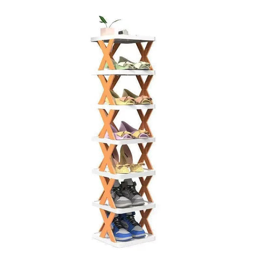 HKM-958867 8-Layer Space-Saving Plastic Slipper Rack – Multi-Functional Home Shoe Storage Cabinet